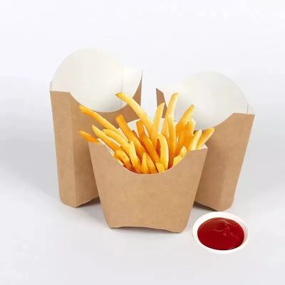 220gsm 버릴 수 있는 팬톤 Pe 코팅된 크라프트 지 프랑스어는 감자칩 박스 포장을 튀깁니다
