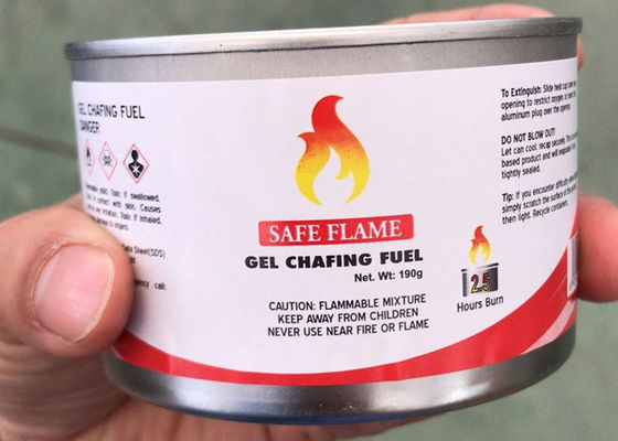 호텔 케이터링 뷔페를 위해 200g를 요리하는 연료를 쓸려서 벗겨지게 하는 3Hr 72 피크 메탄올 겔