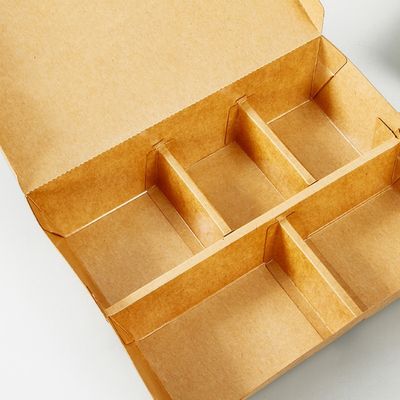 3 4 5 칸막이 미생물에 의해 분해된 버릴 수 있는 식기류 벤토 용지 도시락 크라프트지 3MM