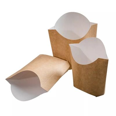 220gsm 버릴 수 있는 팬톤 Pe 코팅된 크라프트 지 프랑스어는 감자칩 박스 포장을 튀깁니다