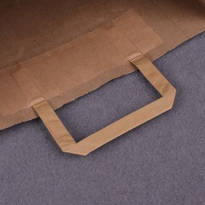 핸들과 250gsm 300gsm 미생물에 의해 분해된 버릴 수 있는 식기류 갈색 종이 가방