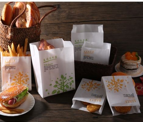 유량 식품을 위한 40gsm 내지 150gsm Eco 우호적 내유성 패스트 푸드 포장 봉지 CMYK