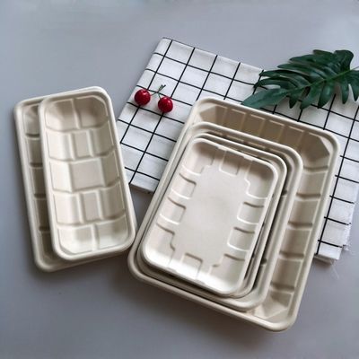 과일 사탕수수 버개스 펄프 결혼 야채 버릴 수 있는 고기 전자 레인지 안전한 트레이