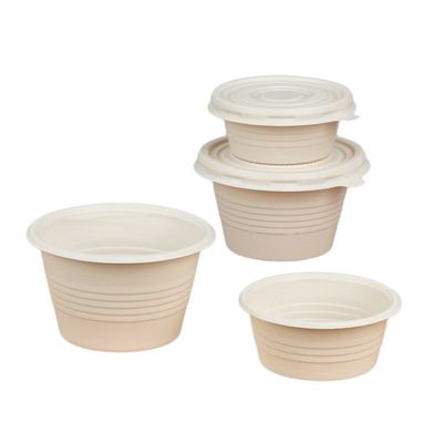 소스 부분을 적응시키는 4OZ 버릴 수 있는 옥수수 녹말 식기류는 LID로 잔 모양으로 만듭니다