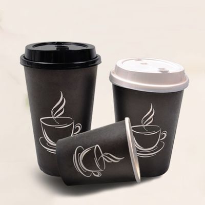 2.5 온스 맞춘 인쇄된 검은 일회용 커피 컵 8 온스 커피는 벽 컵을 선발합니다